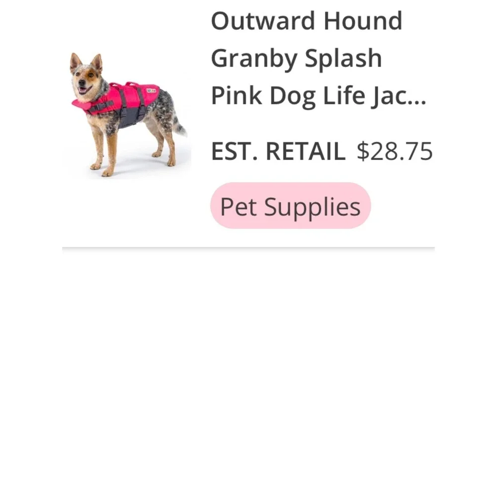Outward Hound Granby Splash Pink Dog Life Jacket Medium Reflective Ripstop NEW